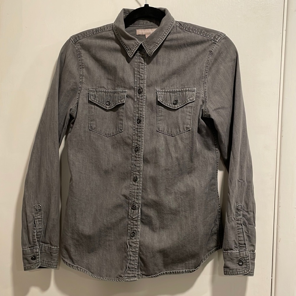 Grey denim button down, banana republic